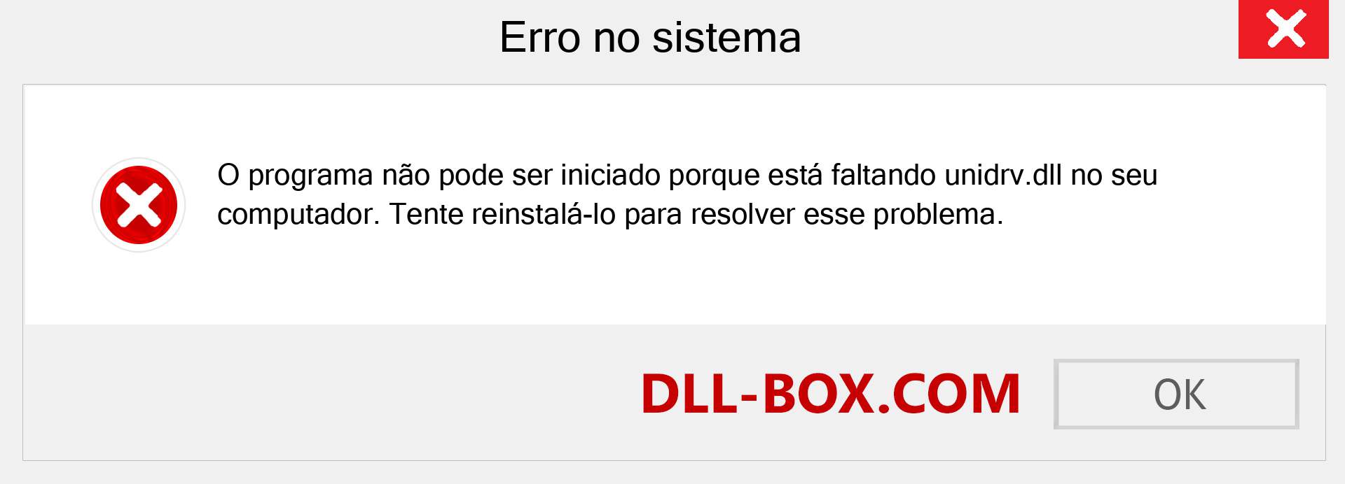 Arquivo unidrv.dll ausente ?. Download para Windows 7, 8, 10 - Correção de erro ausente unidrv dll no Windows, fotos, imagens